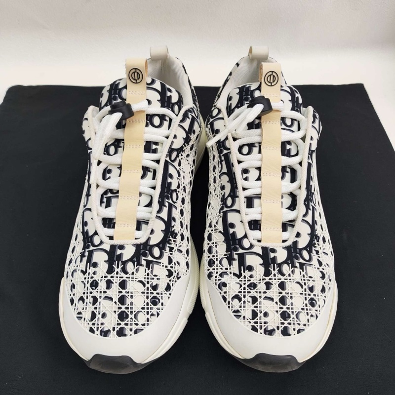 DIOR迪奧 B24 織物 男款 黑白色滿印logo 43.5碼-1