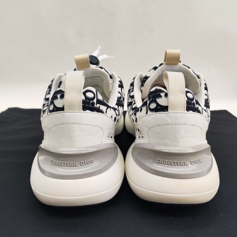 DIOR迪奧 B24 織物 男款 黑白色滿印logo 43.5碼-4