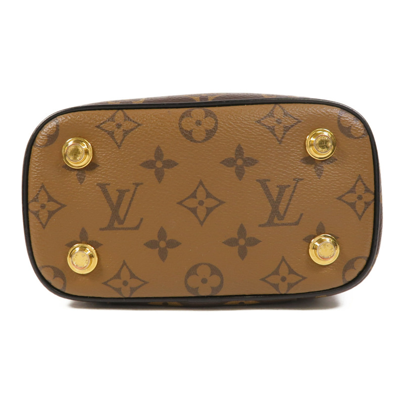 LOUIS VUITTON Monogram Reverse Vanity PM金扣手挽肩背兩用袋棕色-3