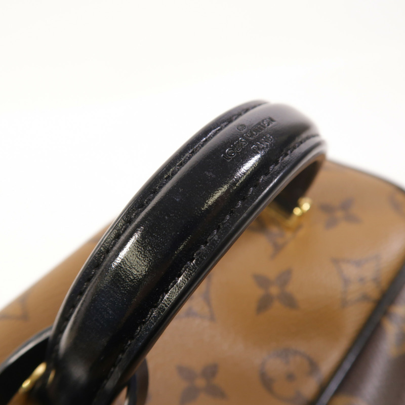 LOUIS VUITTON Monogram Reverse Vanity PM金扣手挽肩背兩用袋棕色-16