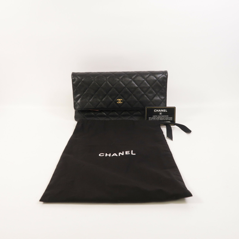 CHANEL 牛皮皮革Clutch金扣手拿包-8