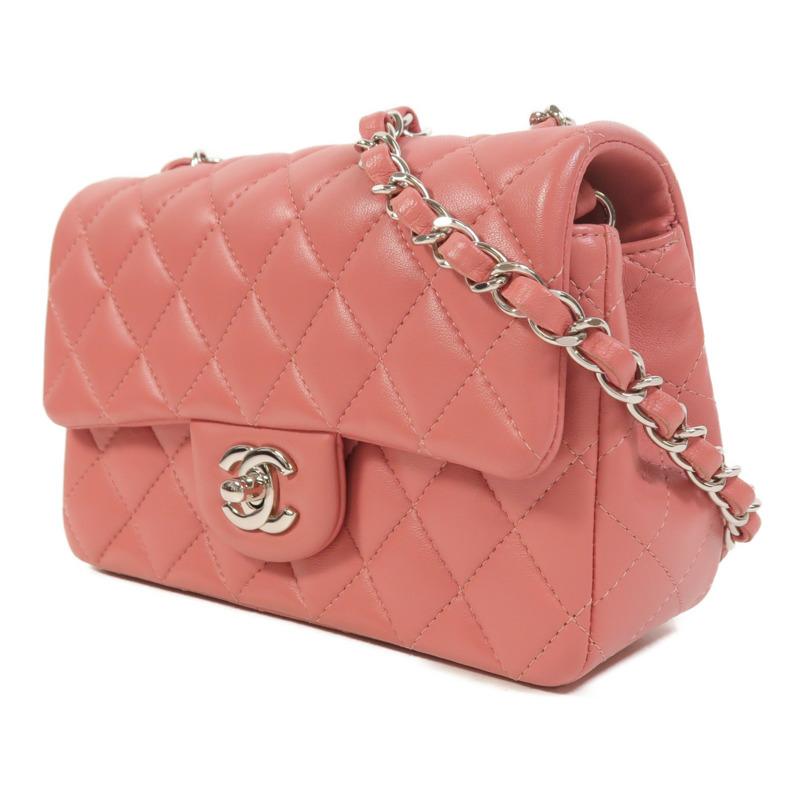 CHANEL 羊皮皮革Classic 20銀扣鏈帶肩背袋-2