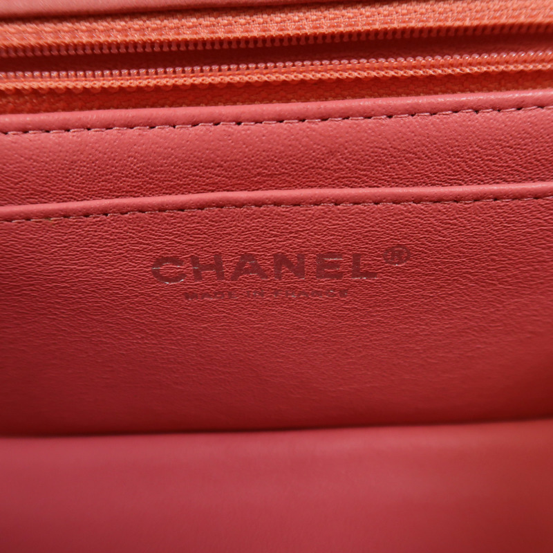 CHANEL 羊皮皮革Classic 20銀扣鏈帶肩背袋-5