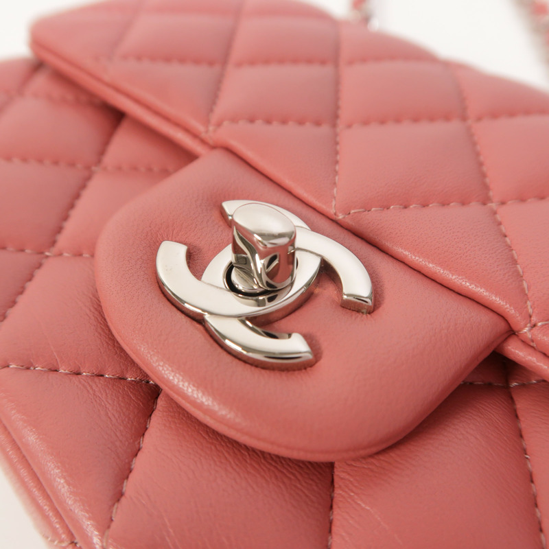 CHANEL 羊皮皮革Classic 20銀扣鏈帶肩背袋-10