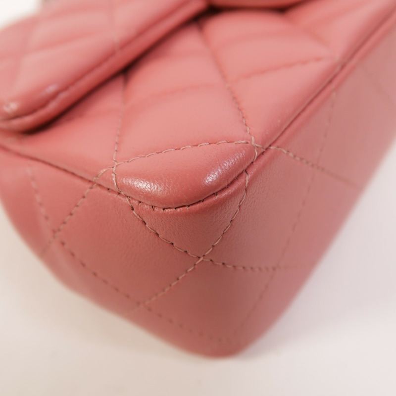 CHANEL 羊皮皮革Classic 20銀扣鏈帶肩背袋-12