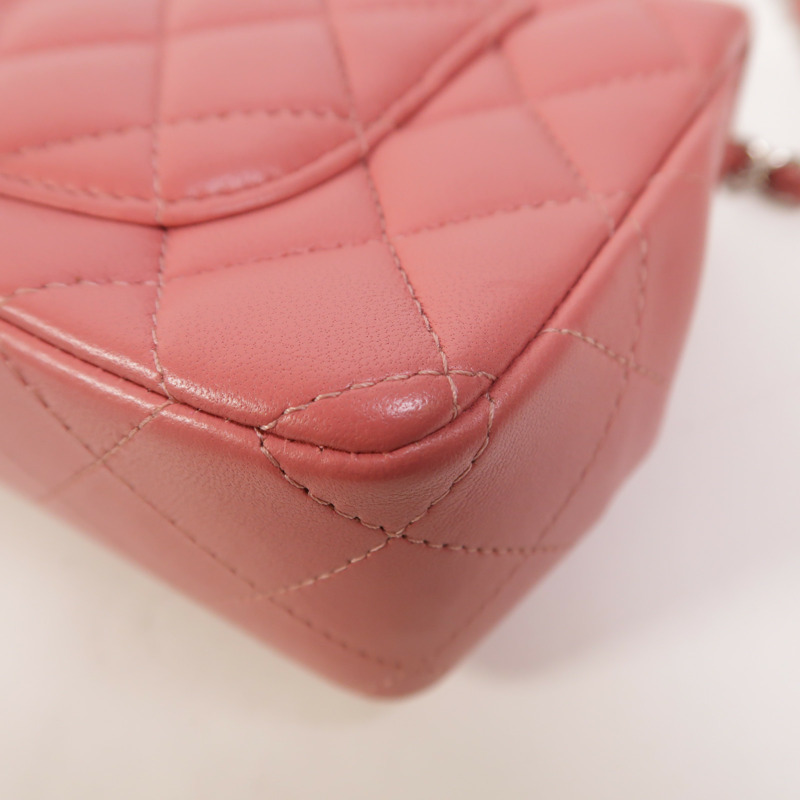 CHANEL 羊皮皮革Classic 20銀扣鏈帶肩背袋-13