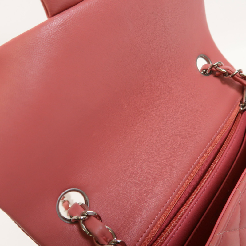 CHANEL 羊皮皮革Classic 20銀扣鏈帶肩背袋-15