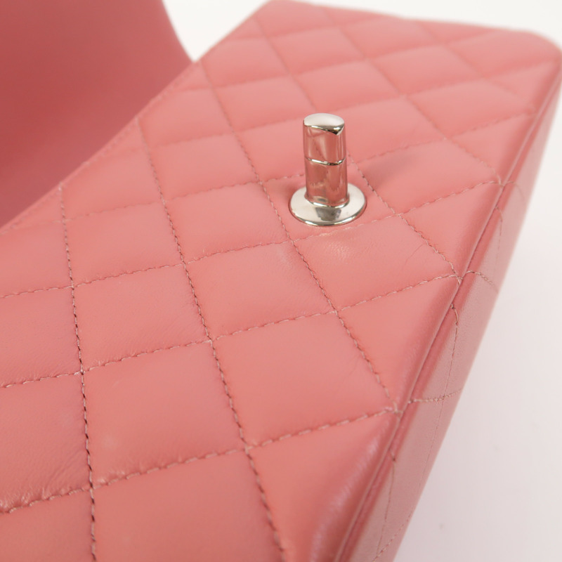 CHANEL 羊皮皮革Classic 20銀扣鏈帶肩背袋-16