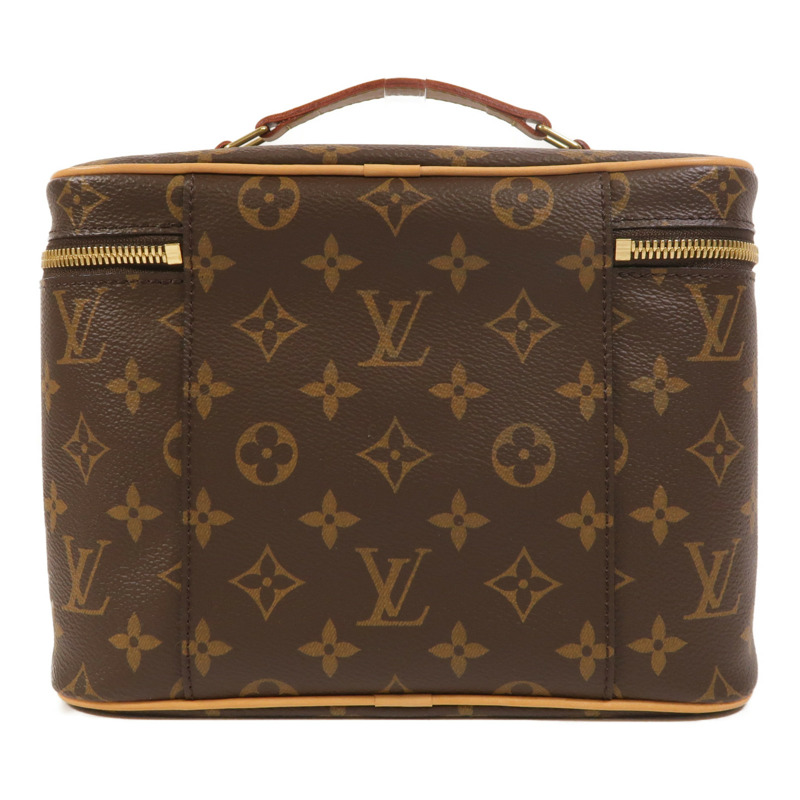 LOUIS VUITTON Monogram Nice BB金扣手挽袋棕色-1