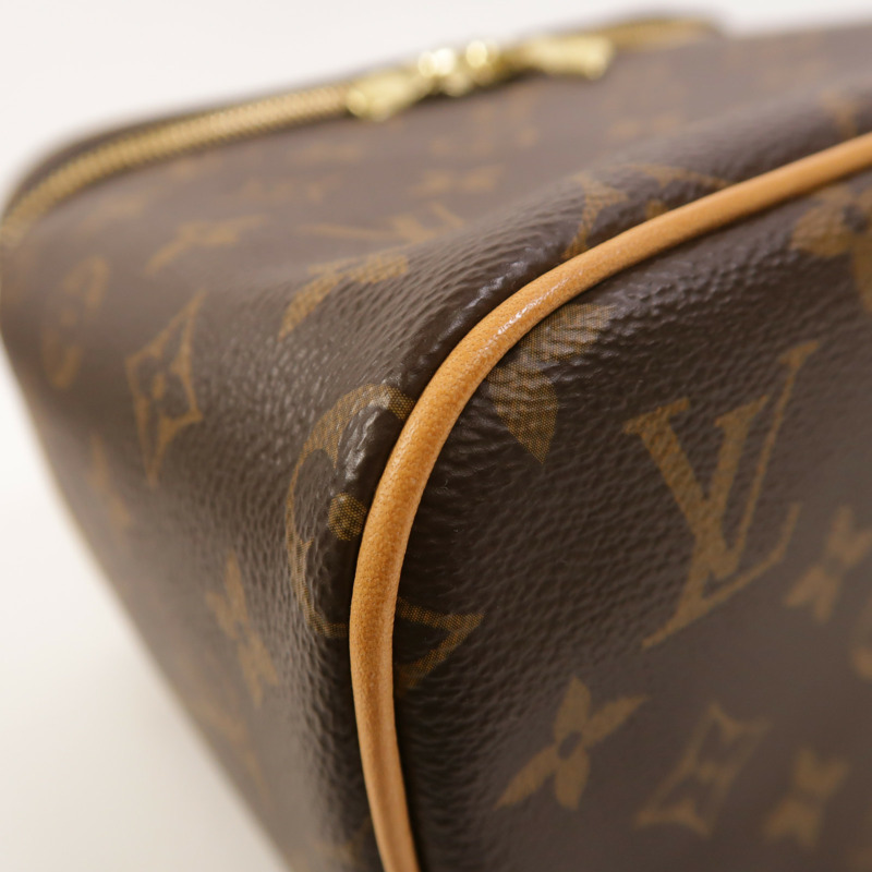 LOUIS VUITTON Monogram Nice BB金扣手挽袋棕色-11