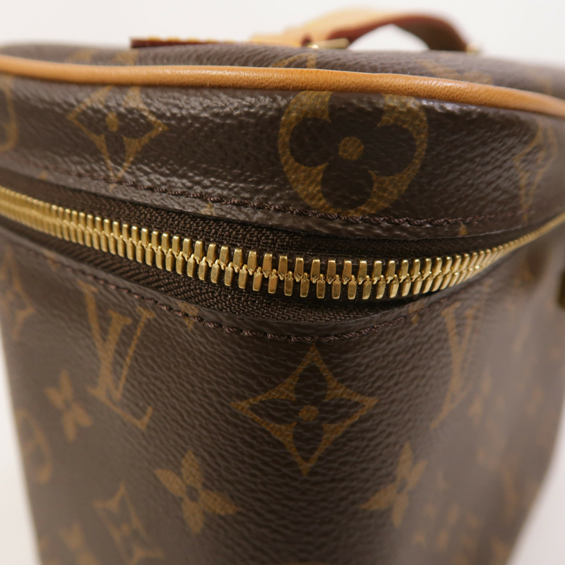 LOUIS VUITTON Monogram Nice BB金扣手挽袋棕色-15