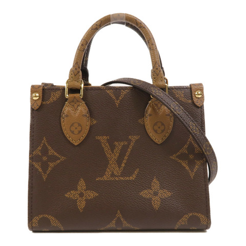 LOUIS VUITTON Monogram Reverse On The Go BB金扣手挽肩背兩用袋