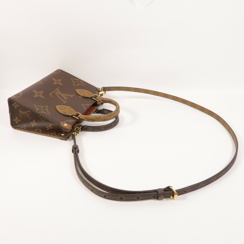 LOUIS VUITTON Monogram Reverse On The Go BB金扣手挽肩背兩用袋-6