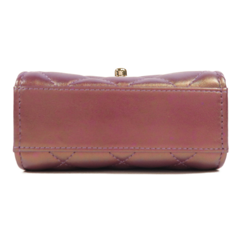 CHANEL 羊皮皮革Phone Bag金扣鏈帶肩背袋-3