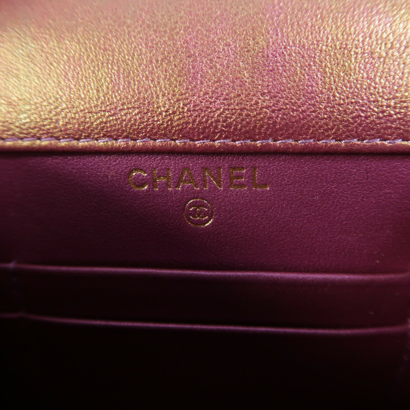 CHANEL 羊皮皮革Phone Bag金扣鏈帶肩背袋-5