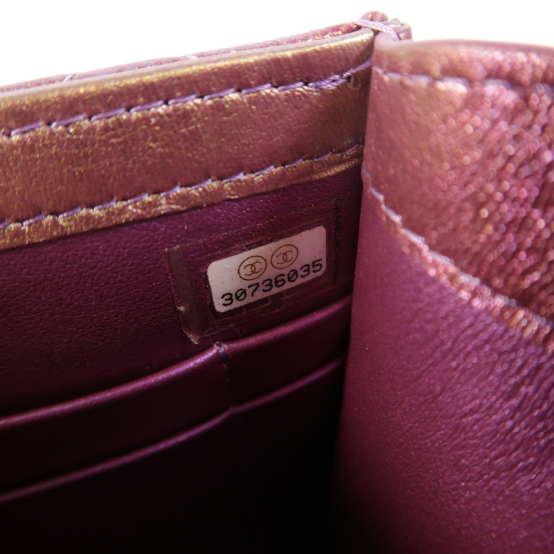 CHANEL 羊皮皮革Phone Bag金扣鏈帶肩背袋-6