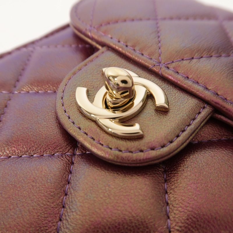 CHANEL 羊皮皮革Phone Bag金扣鏈帶肩背袋-10