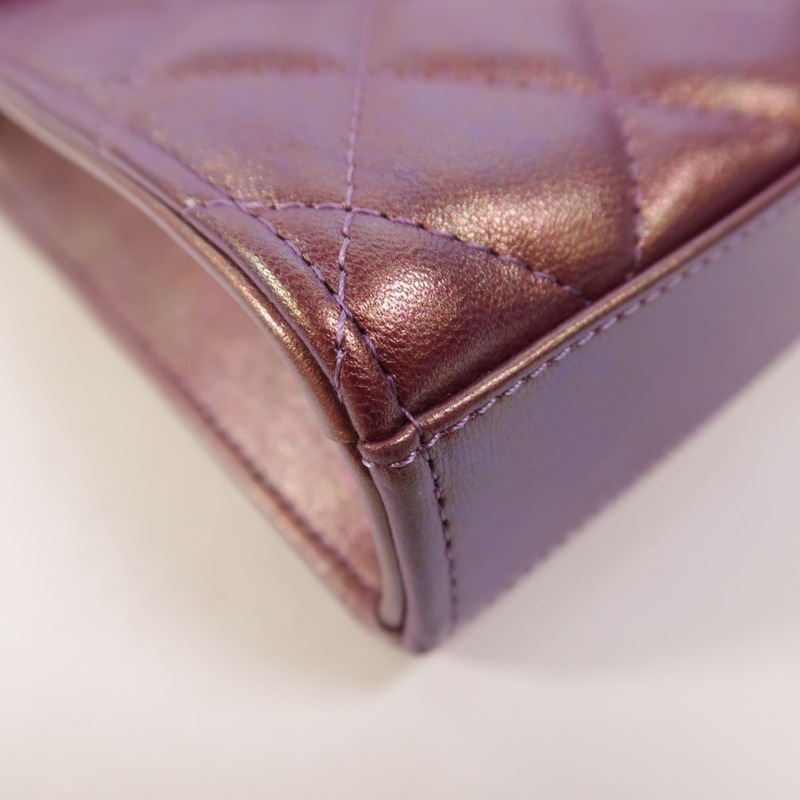 CHANEL 羊皮皮革Phone Bag金扣鏈帶肩背袋-12