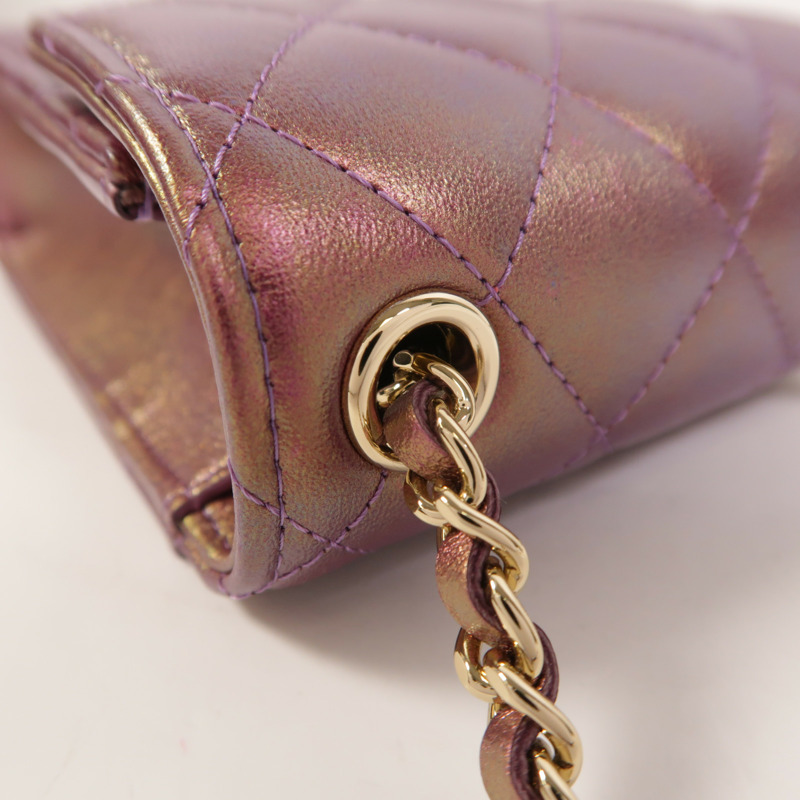 CHANEL 羊皮皮革Phone Bag金扣鏈帶肩背袋-15