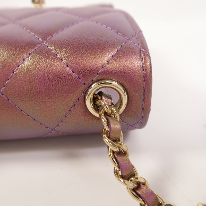 CHANEL 羊皮皮革Phone Bag金扣鏈帶肩背袋-16