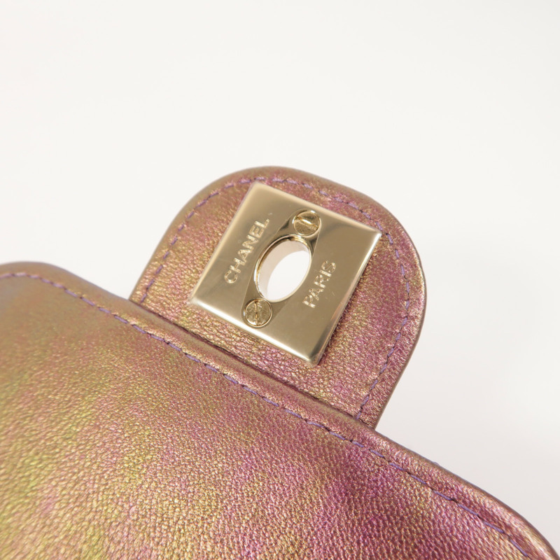 CHANEL 羊皮皮革Phone Bag金扣鏈帶肩背袋-19