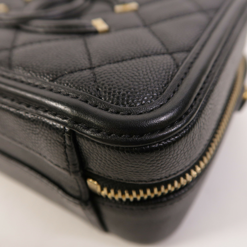 CHANEL 牛皮皮革Vanity Case金扣手挽肩背兩用袋-9