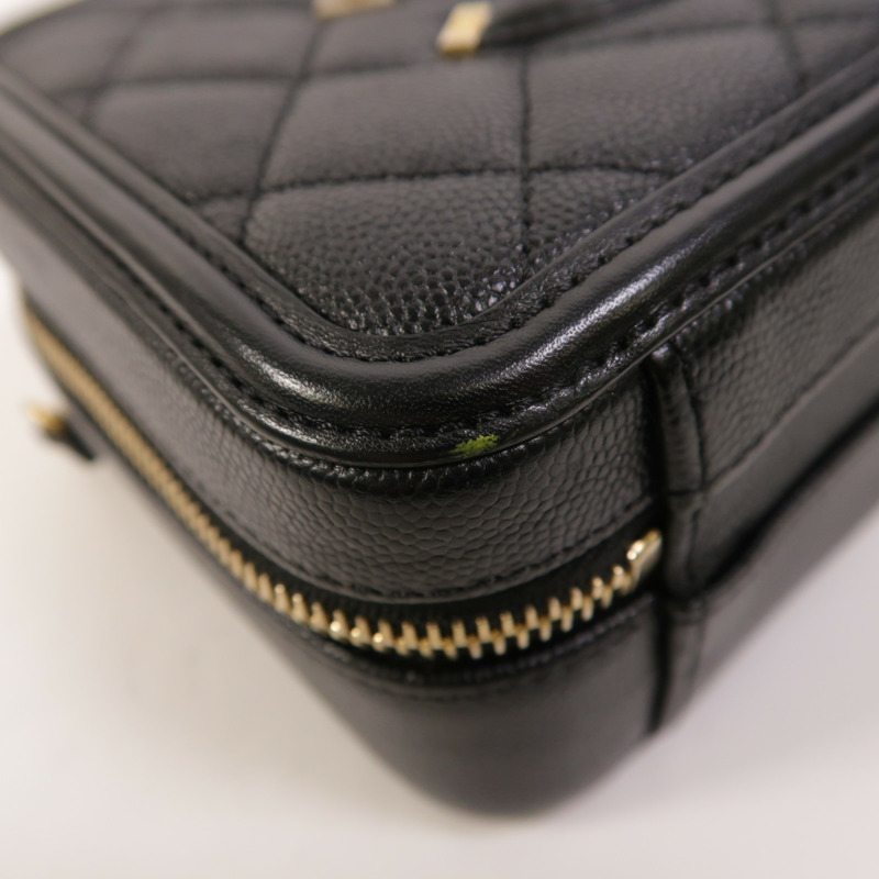 CHANEL 牛皮皮革Vanity Case金扣手挽肩背兩用袋-10