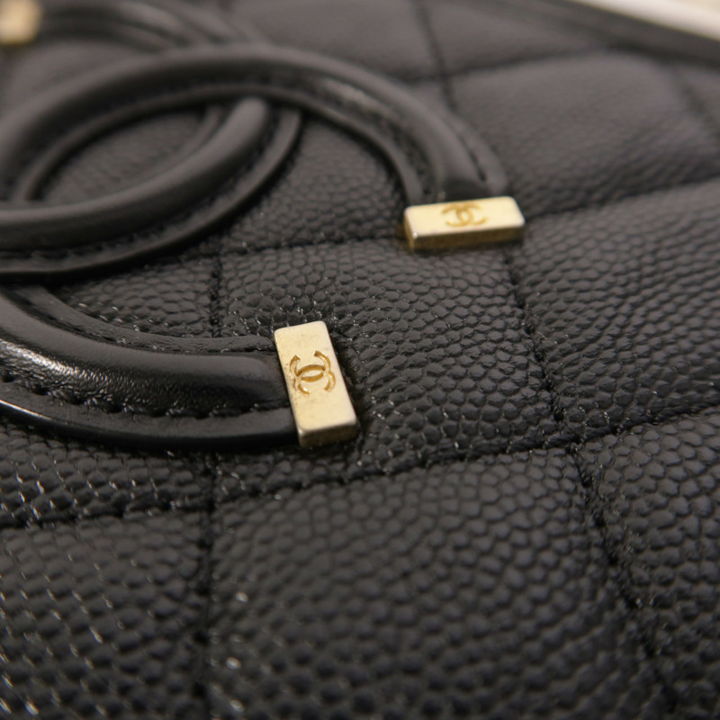 CHANEL 牛皮皮革Vanity Case金扣手挽肩背兩用袋-13