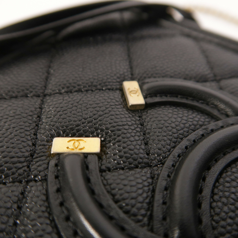 CHANEL 牛皮皮革Vanity Case金扣手挽肩背兩用袋-14