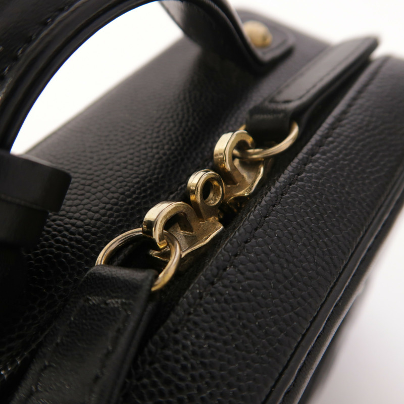 CHANEL 牛皮皮革Vanity Case金扣手挽肩背兩用袋-16