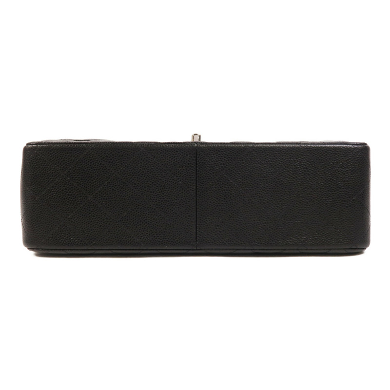 CHANEL 牛皮皮革Large Classic銀扣鏈帶肩背袋-3
