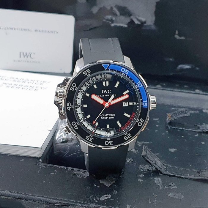 【大眾名錶】 IWC萬國 海洋計時系列 IW354702 大錶徑 深度計 黑色面盤 快拆式錶帶 B691-0