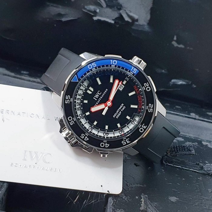 【大眾名錶】 IWC萬國 海洋計時系列 IW354702 大錶徑 深度計 黑色面盤 快拆式錶帶 B691-1