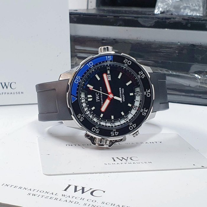 【大眾名錶】 IWC萬國 海洋計時系列 IW354702 大錶徑 深度計 黑色面盤 快拆式錶帶 B691-3