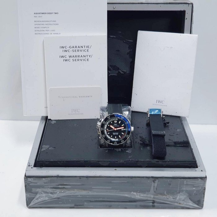 【大眾名錶】 IWC萬國 海洋計時系列 IW354702 大錶徑 深度計 黑色面盤 快拆式錶帶 B691-8