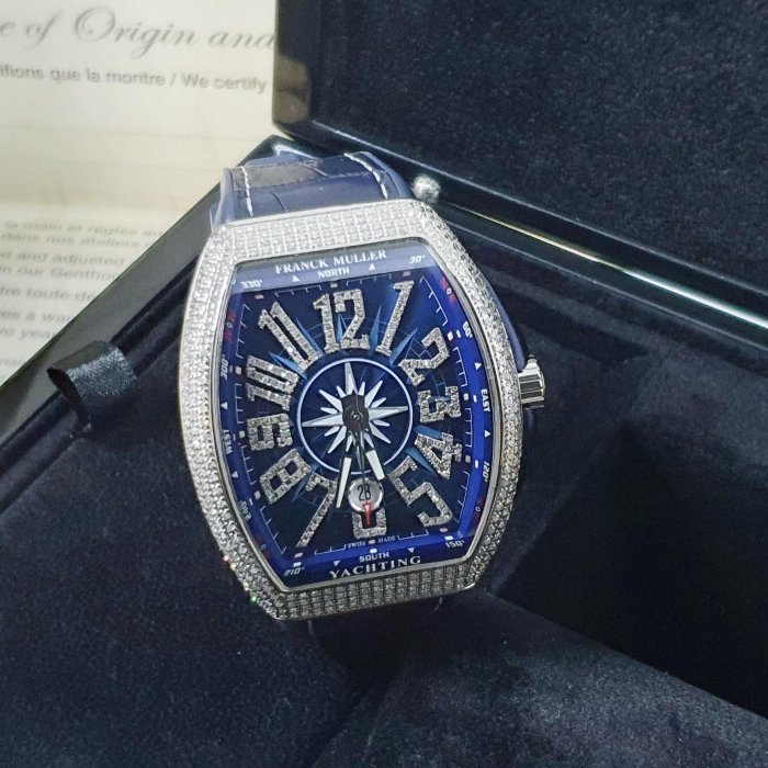 【大眾名錶】Franck Muller 法蘭克穆勒 未使用品 V45 SC DT全場矚目感受百萬級別 精鑲鑽石錶圈 B413-0