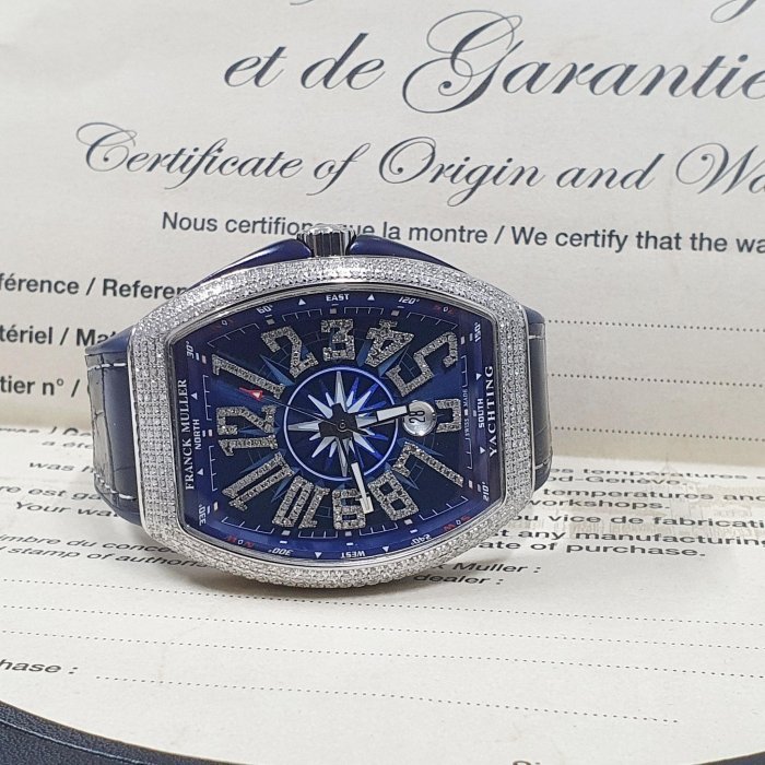 【大眾名錶】Franck Muller 法蘭克穆勒 未使用品 V45 SC DT全場矚目感受百萬級別 精鑲鑽石錶圈 B413-1