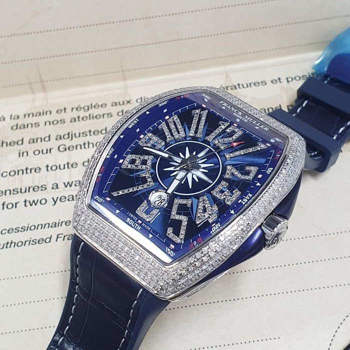 【大眾名錶】Franck Muller 法蘭克穆勒 未使用品 V45 SC DT全場矚目感受百萬級別 精鑲鑽石錶圈 B413-2