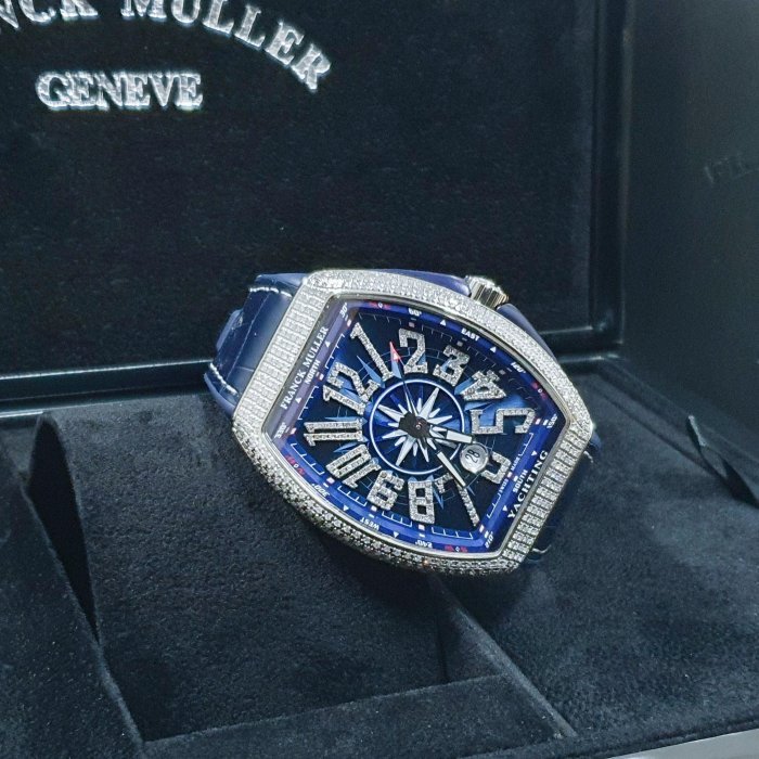 【大眾名錶】Franck Muller 法蘭克穆勒 未使用品 V45 SC DT全場矚目感受百萬級別 精鑲鑽石錶圈 B413-3