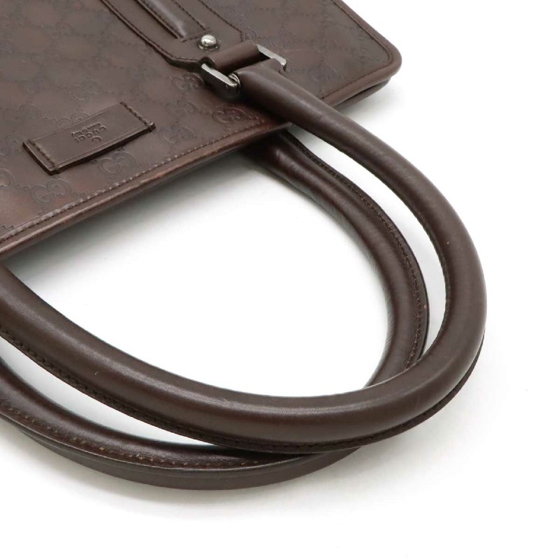 GUCCI 咖啡色 GUCCISSIMA皮革GG logo壓紋手提旅行袋 （guccissima 145842）-3