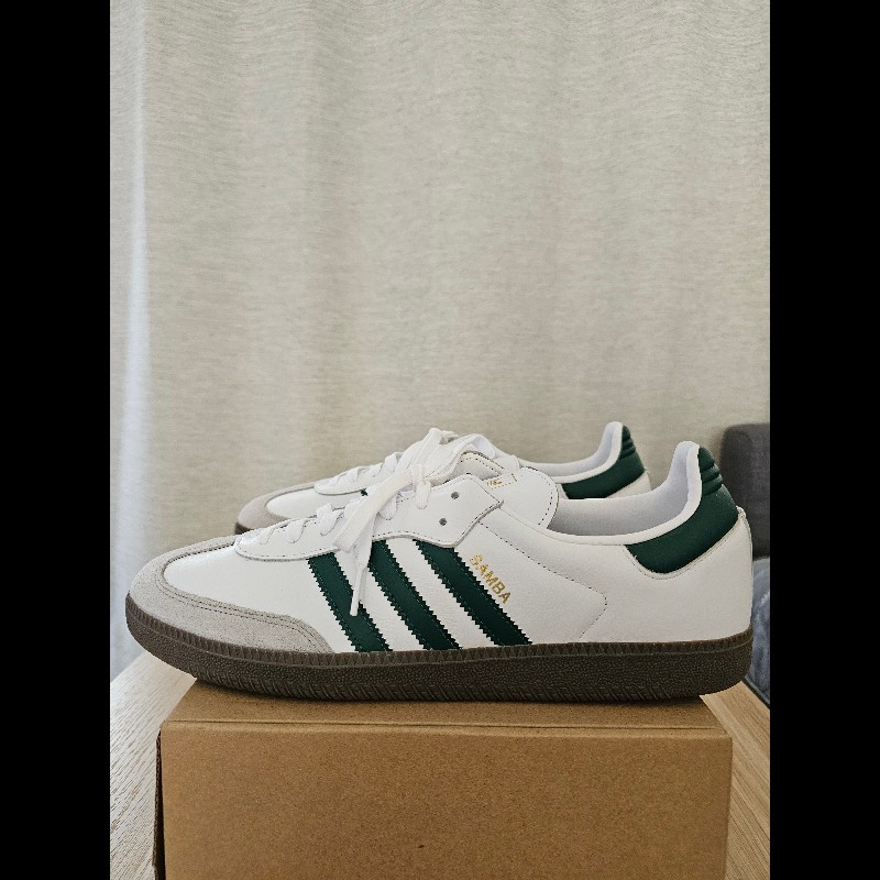 Adidas 愛迪達 Samba OG 男鞋 白綠焦
糖底
Size US13-2