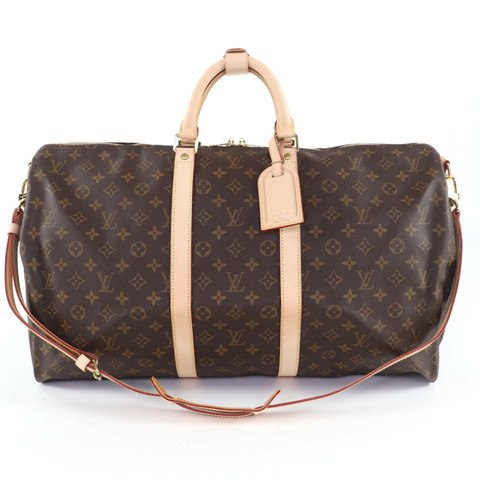 路易威登 M41414 Keepall Bandoulière 55 Monogram 帆布波士頓包，棕色，法國製造，女士款