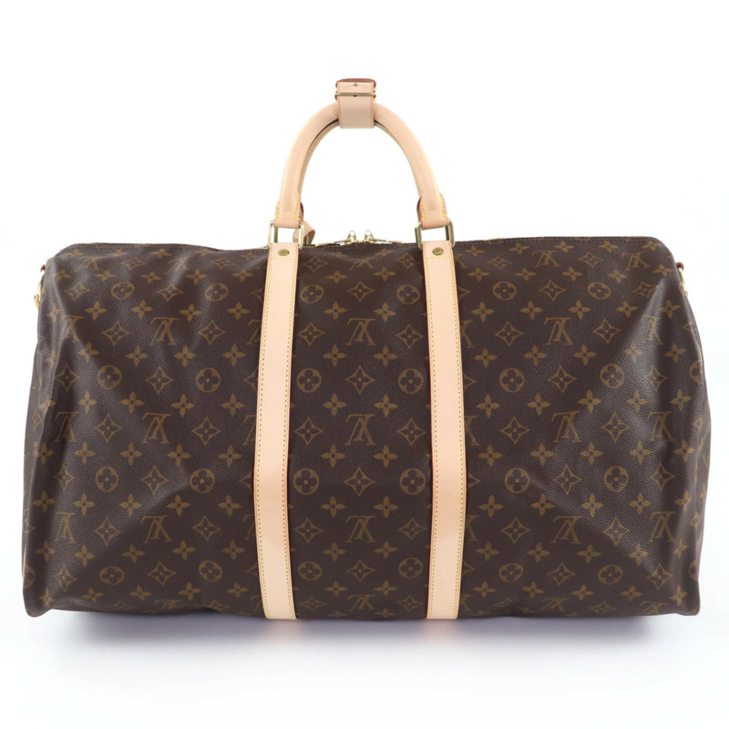 路易威登 M41414 Keepall Bandoulière 55 Monogram 帆布波士頓包,棕色,法國製造,女士款-1
