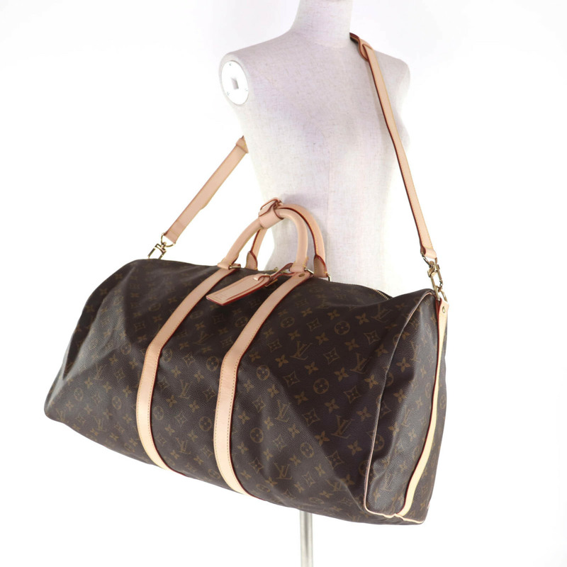 路易威登 M41414 Keepall Bandoulière 55 Monogram 帆布波士頓包,棕色,法國製造,女士款-6