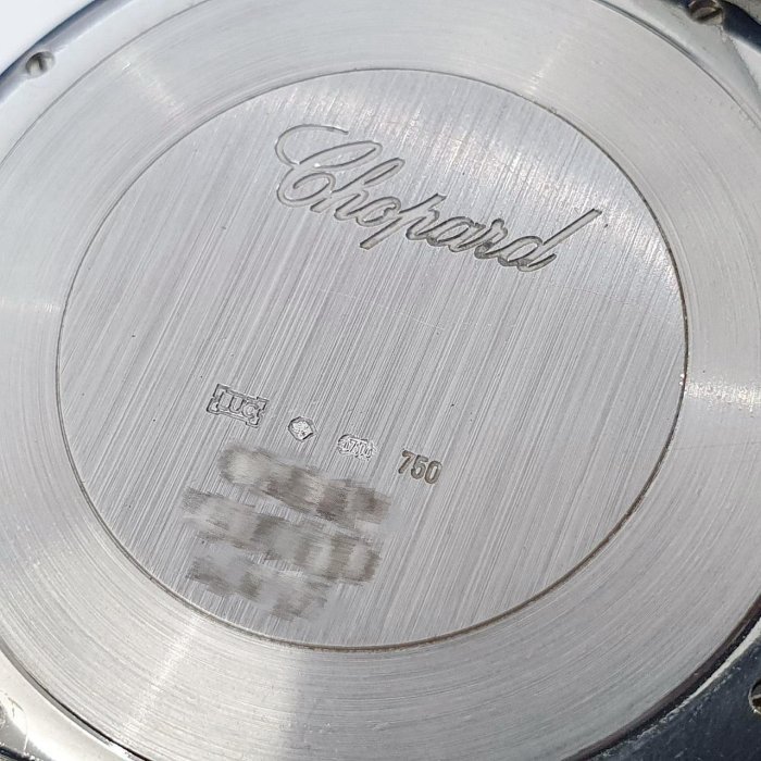 【大眾名錶】CHOPARD 蕭邦 16/3154 大錶徑 18K白金 後加鑽石錶圈 共約5克拉 鑽石貝殼羅馬面盤 G132-5