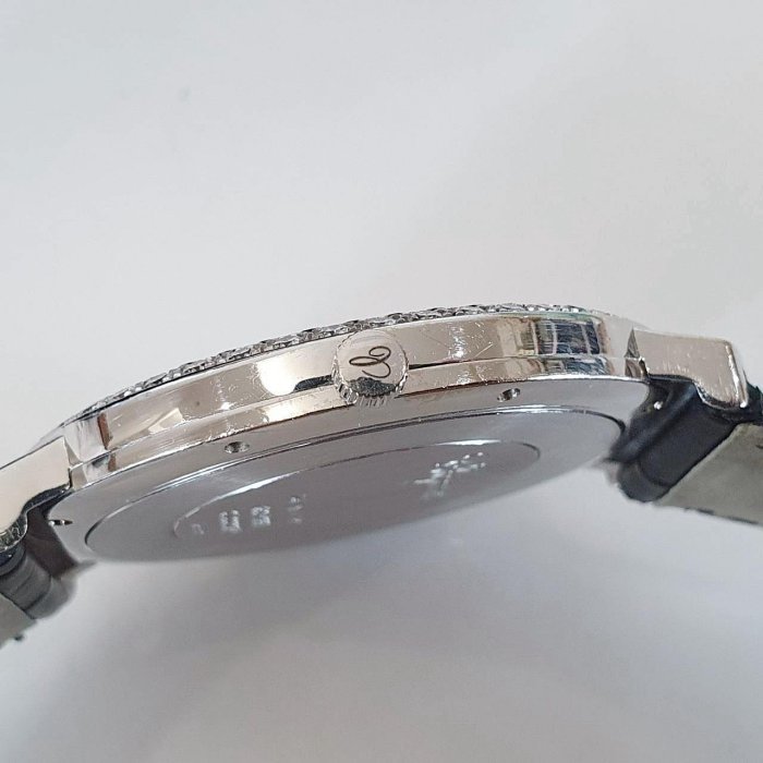 【大眾名錶】CHOPARD 蕭邦 16/3154 大錶徑 18K白金 後加鑽石錶圈 共約5克拉 鑽石貝殼羅馬面盤 G132-6