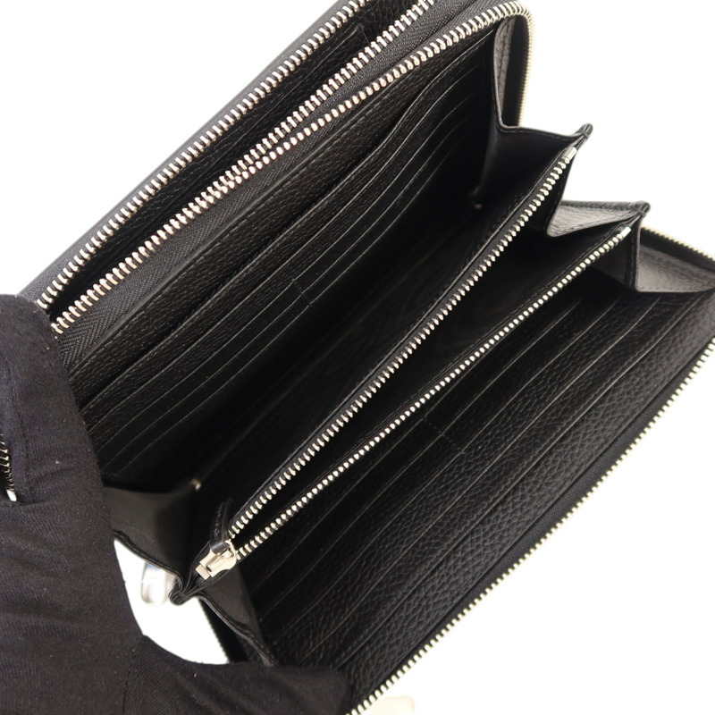 GUCCI 牛皮皮革GG Travel Document Case銀扣手挽袋-6