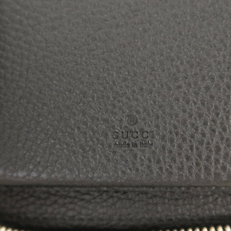 GUCCI 牛皮皮革GG Travel Document Case銀扣手挽袋-7