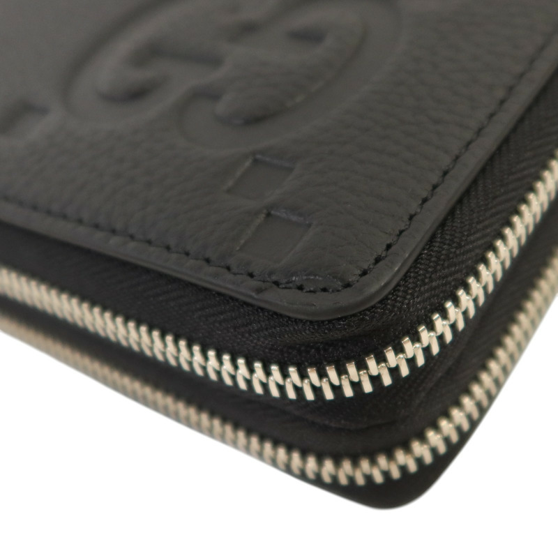 GUCCI 牛皮皮革GG Travel Document Case銀扣手挽袋-11