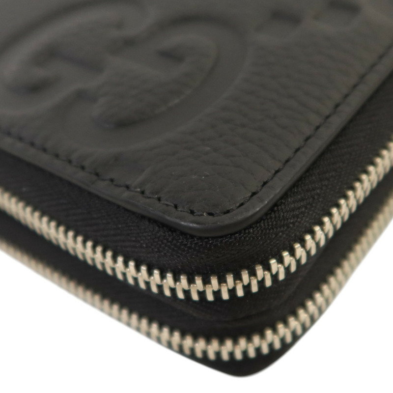 GUCCI 牛皮皮革GG Travel Document Case銀扣手挽袋-13